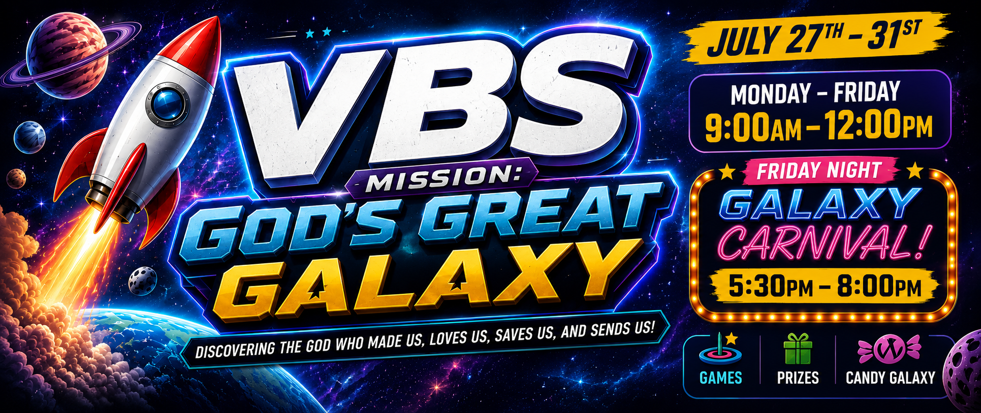 Mission: God's Great Galaxy VBS Banner